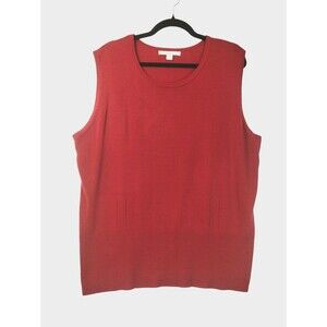 Merona Tank Women's XL Round Neck Jersey Knit Stretch Career Basic Burgundy Top